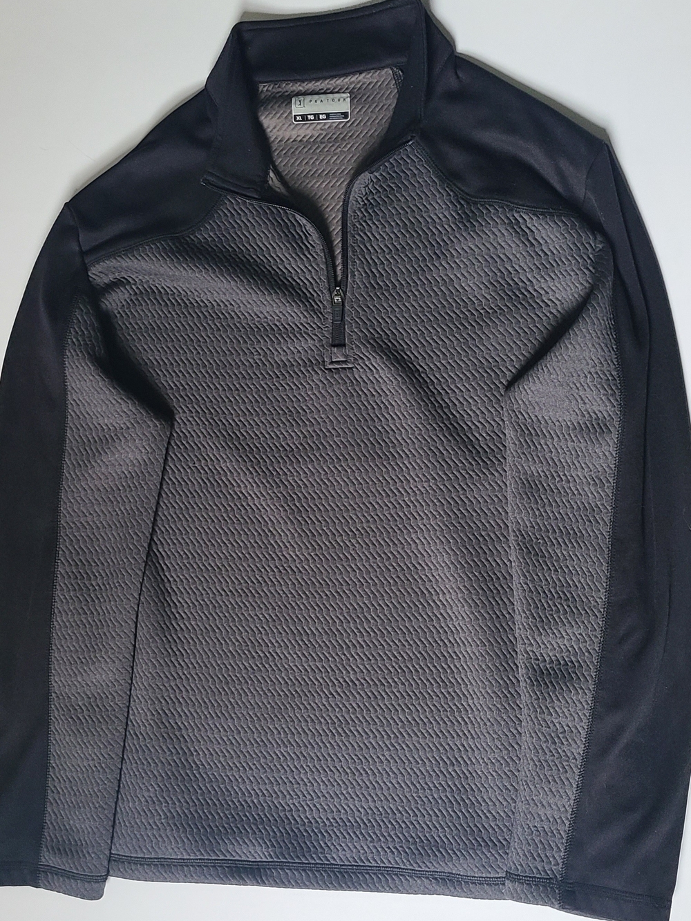 Men's Quarter-Zip Performance Sweater - Black/Grey